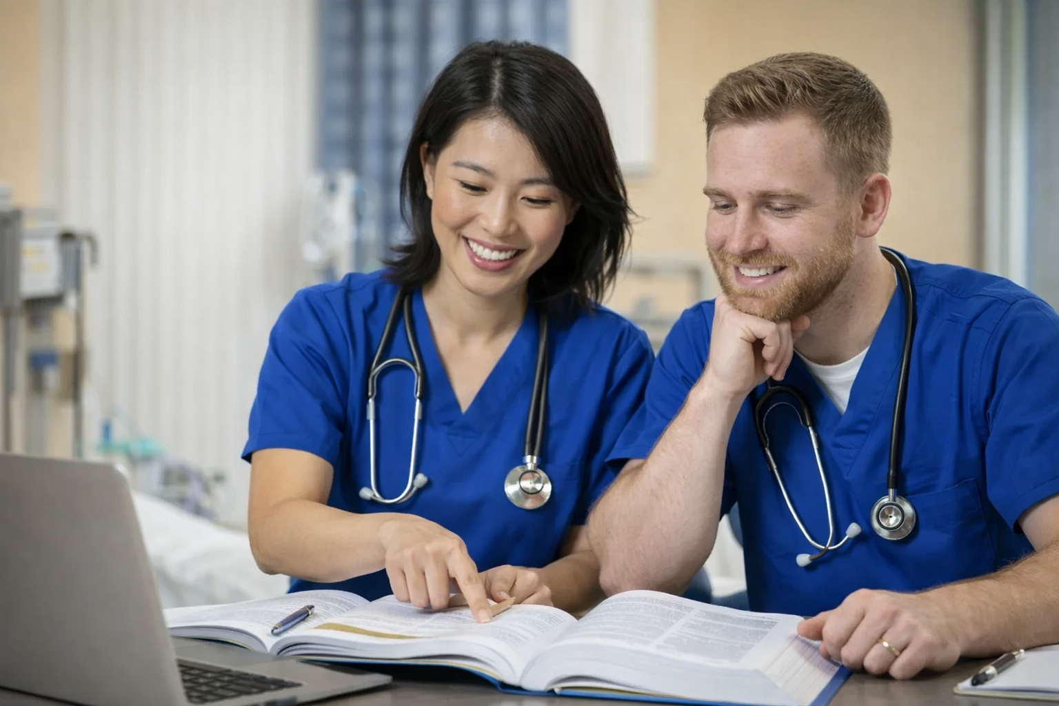 Nurse studying